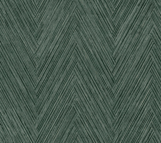 Formations Thatched Chevron Wallpaper - Bottle Green