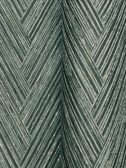 Formations Thatched Chevron Wallpaper - Bottle Green