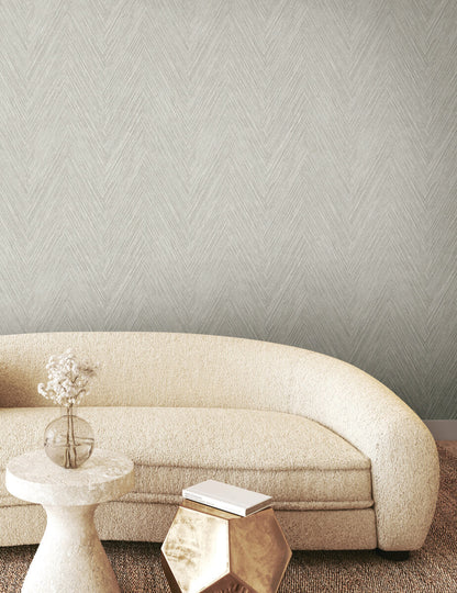 Formations Thatched Chevron Wallpaper - Dove