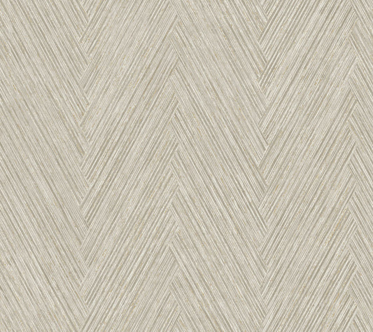 Formations Thatched Chevron Wallpaper - Linen