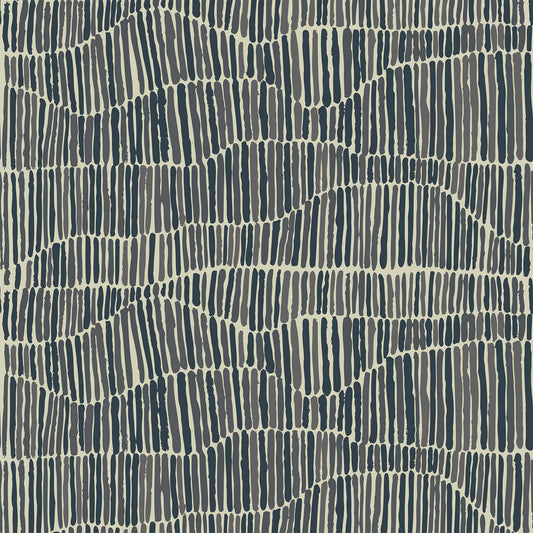 Mitchell Black Forbes Masters Jamaican Waves Wallpaper - Stone Blue