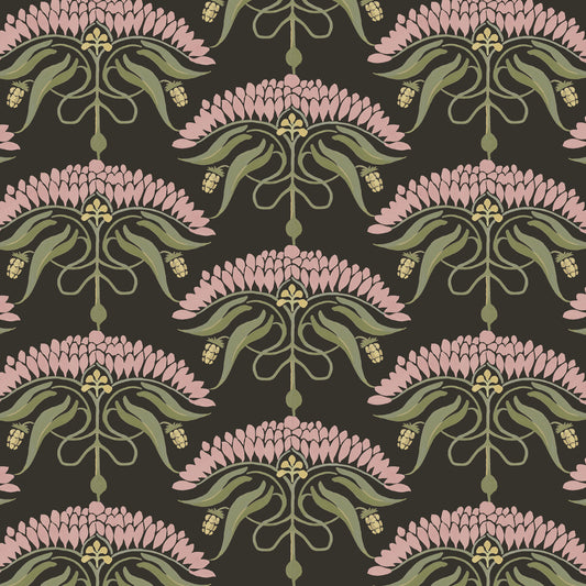 Mitchell Black Botanical Legacy Fleur de Reve Wallpaper - Soot
