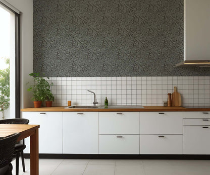 Mitchell Black Florentine Vine Wallpaper - Obsidian