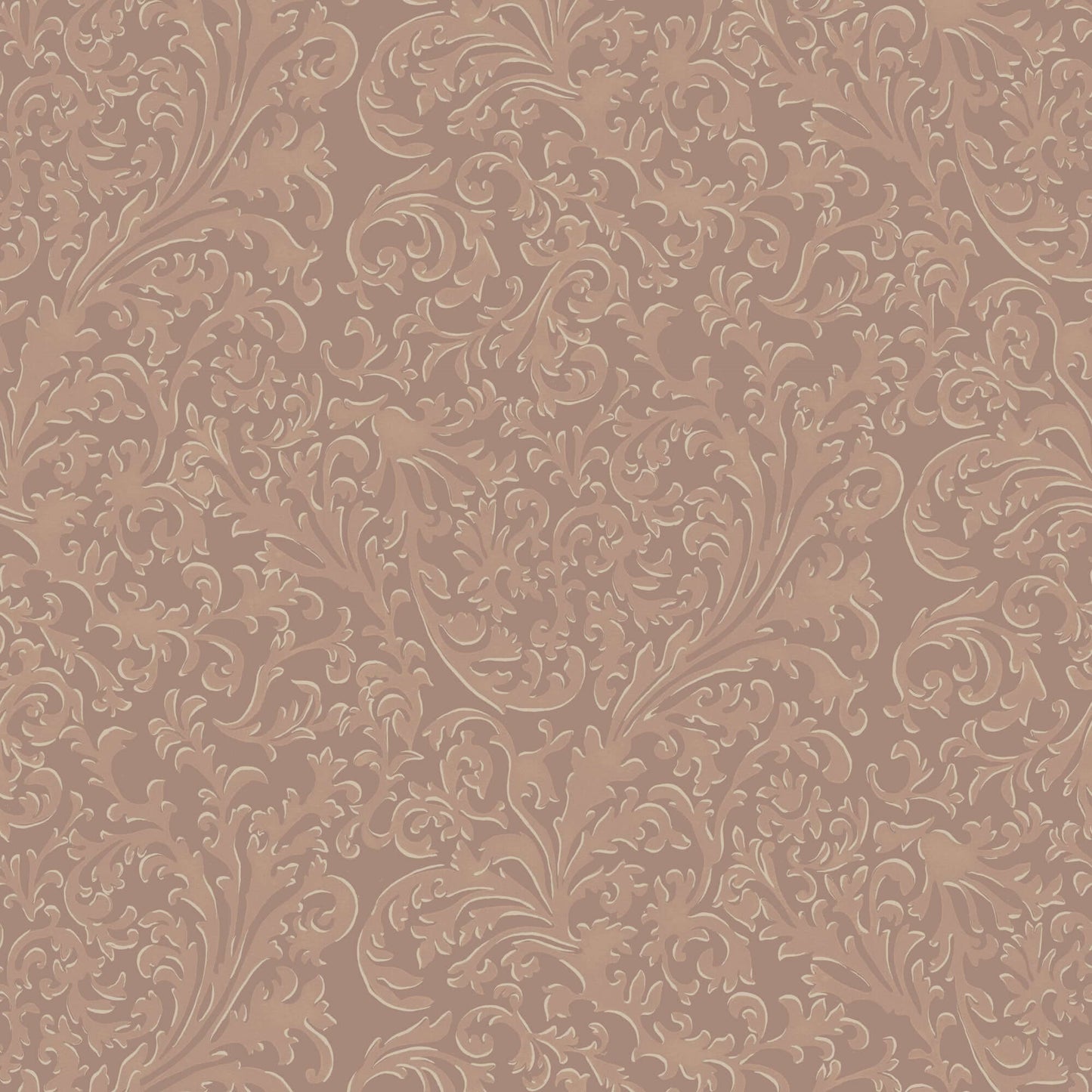 Mitchell Black Florentine Vine Wallpaper Sample - Red Clay