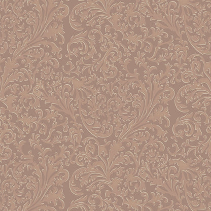Mitchell Black Florentine Vine Wallpaper - Red Clay