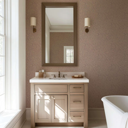 Mitchell Black Florentine Vine Wallpaper - Red Clay