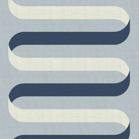 Mitchell Black Folding Ribbon Wallpaper - Lacquered Blues
