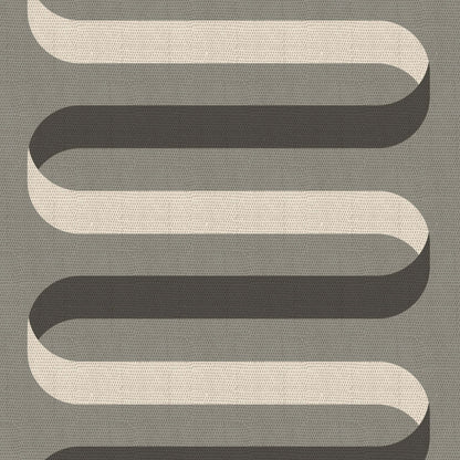 Mitchell Black Folding Ribbon Wallpaper - Smoky Umber
