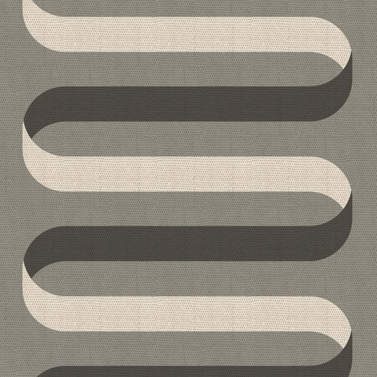 Mitchell Black Folding Ribbon Wallpaper - Smoky Umber