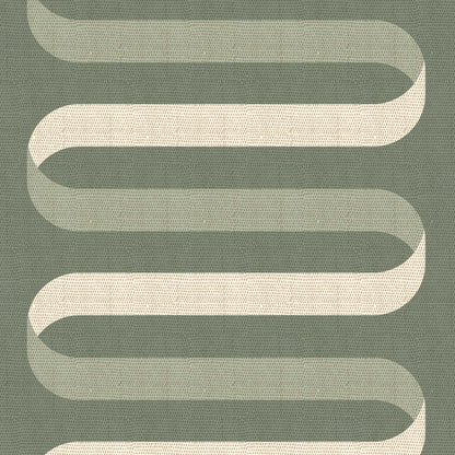 Mitchell Black Folding Ribbon Wallpaper - Thyme Green