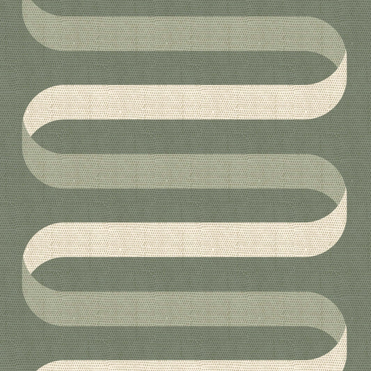 Mitchell Black Folding Ribbon Wallpaper - Thyme Green