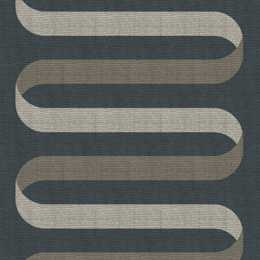 Mitchell Black Folding Ribbon Wallpaper - Volcanic