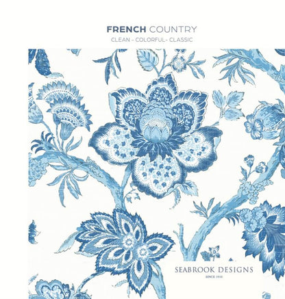 Seabrook French Country Cossette Wallpaper - Bleu Bisque