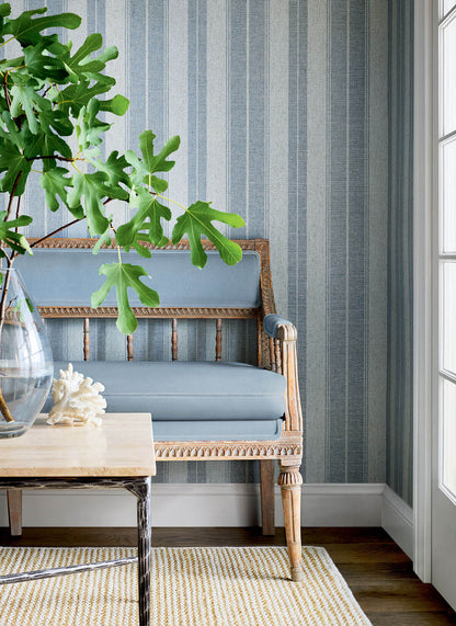 Thibaut Stripes & Checks Resource Frisco Stripe Wallpaper - Slate