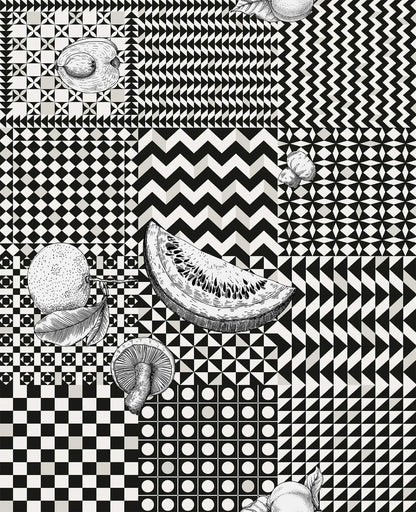 Cole & Son Fornasetti Senza Tempo II Frutta E Geometrico Wallpaper - Black & White