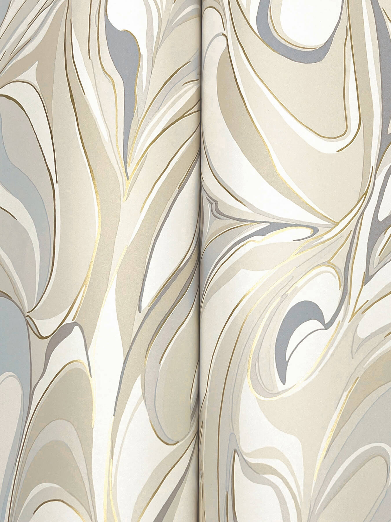 York Woodnote Achate Wallpaper - Beige & Grey