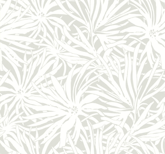 York Woodnote Floral Canopy Wallpaper - Grey