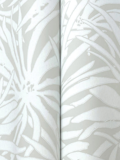 York Woodnote Floral Canopy Wallpaper - Grey