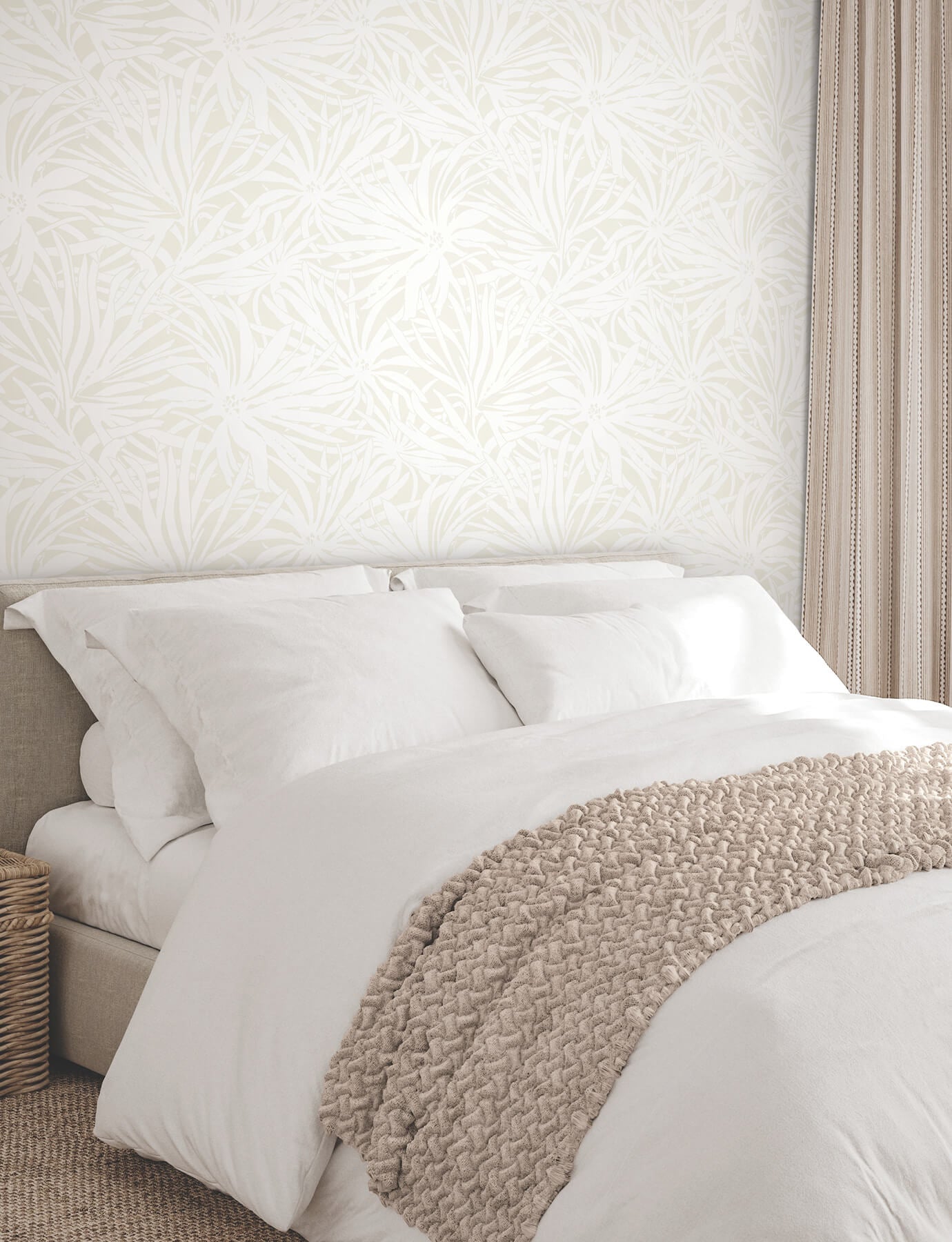 York Woodnote Floral Canopy Wallpaper - Cream