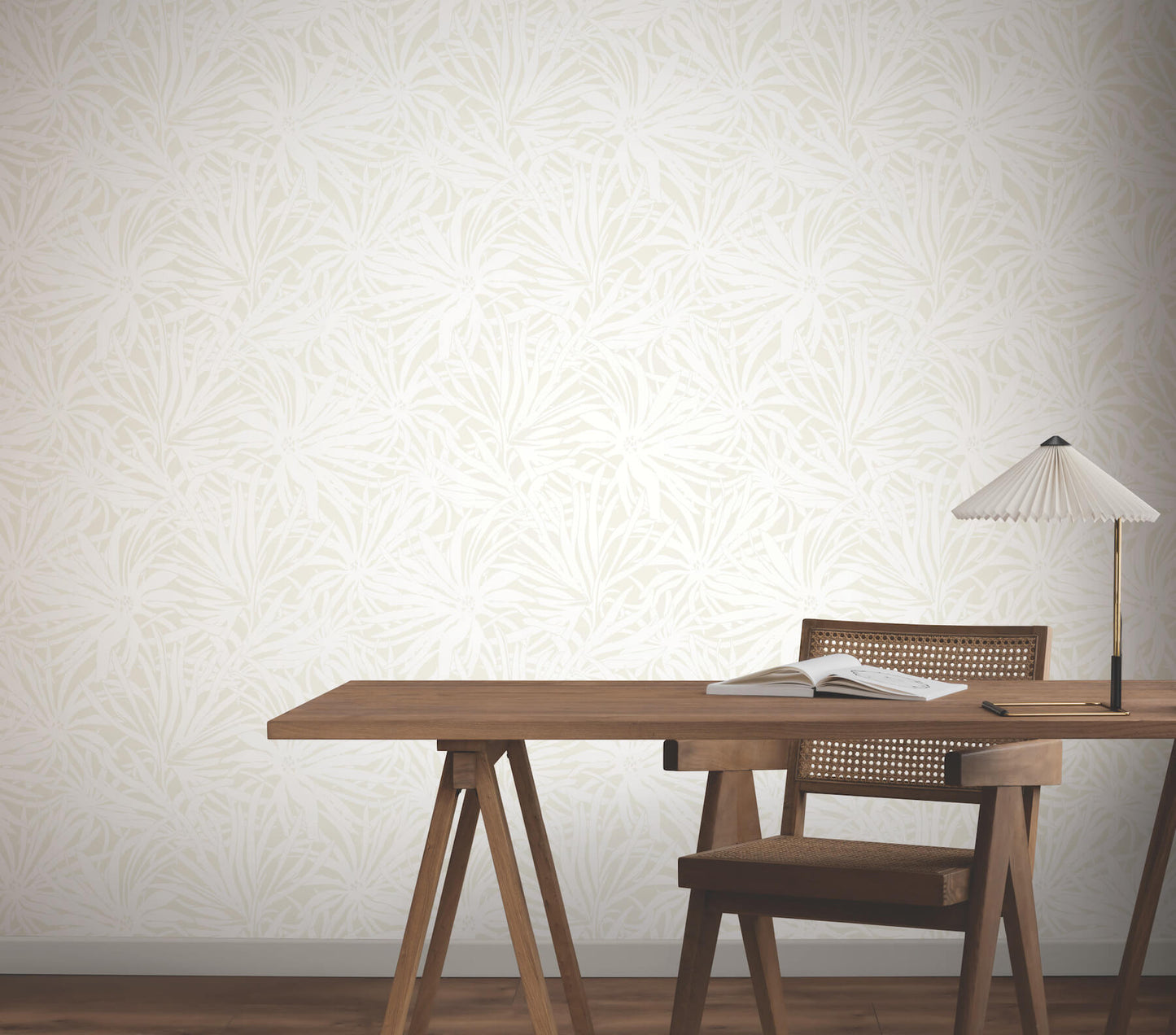 York Woodnote Floral Canopy Wallpaper - Cream