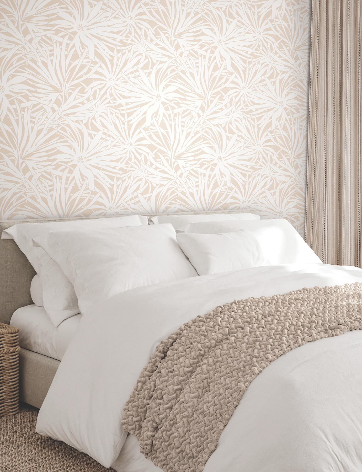 York Woodnote Floral Canopy Wallpaper - Blush