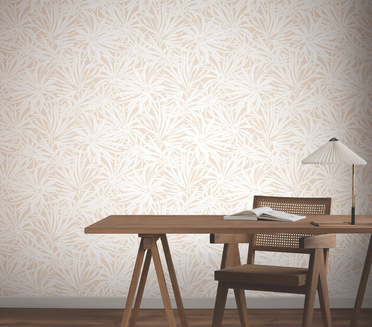 York Woodnote Floral Canopy Wallpaper - Blush