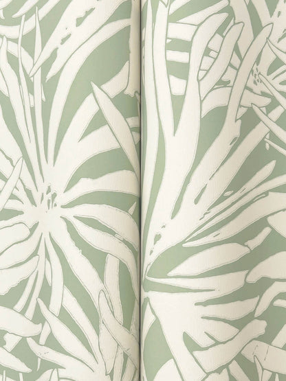 York Woodnote Floral Canopy Wallpaper - Olive