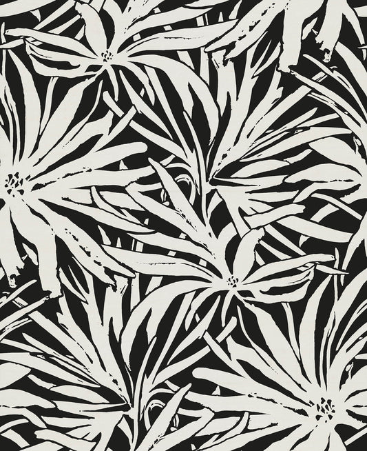 York Woodnote Floral Canopy Wall Mural - Black