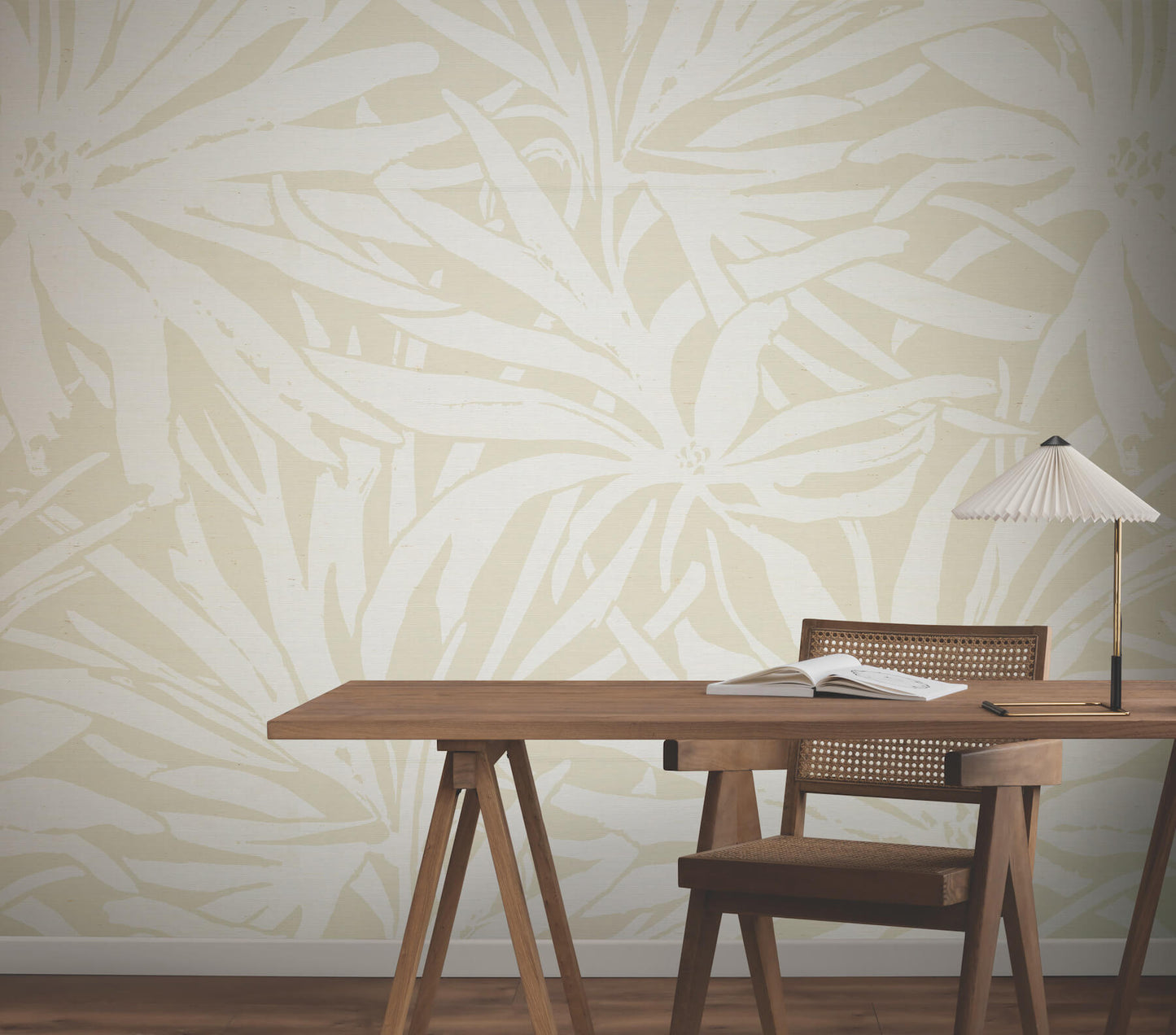 York Woodnote Floral Canopy Wall Mural - Beige