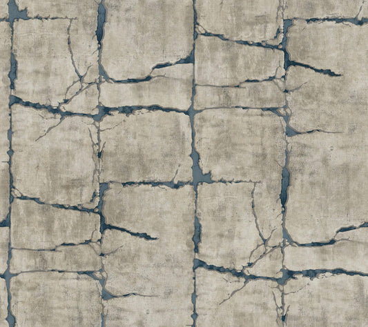 York Woodnote Mojave Wallpaper - Gray & Navy