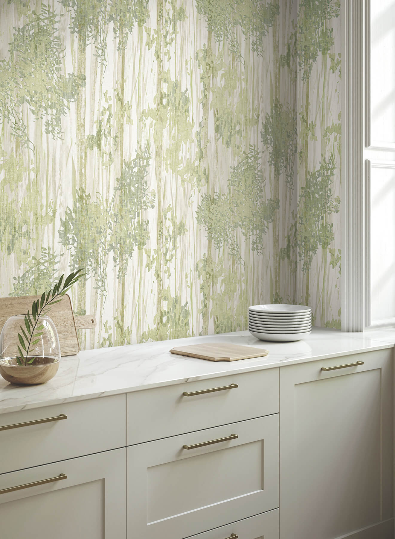 York Woodnote Aspen Grove Wallpaper - Green