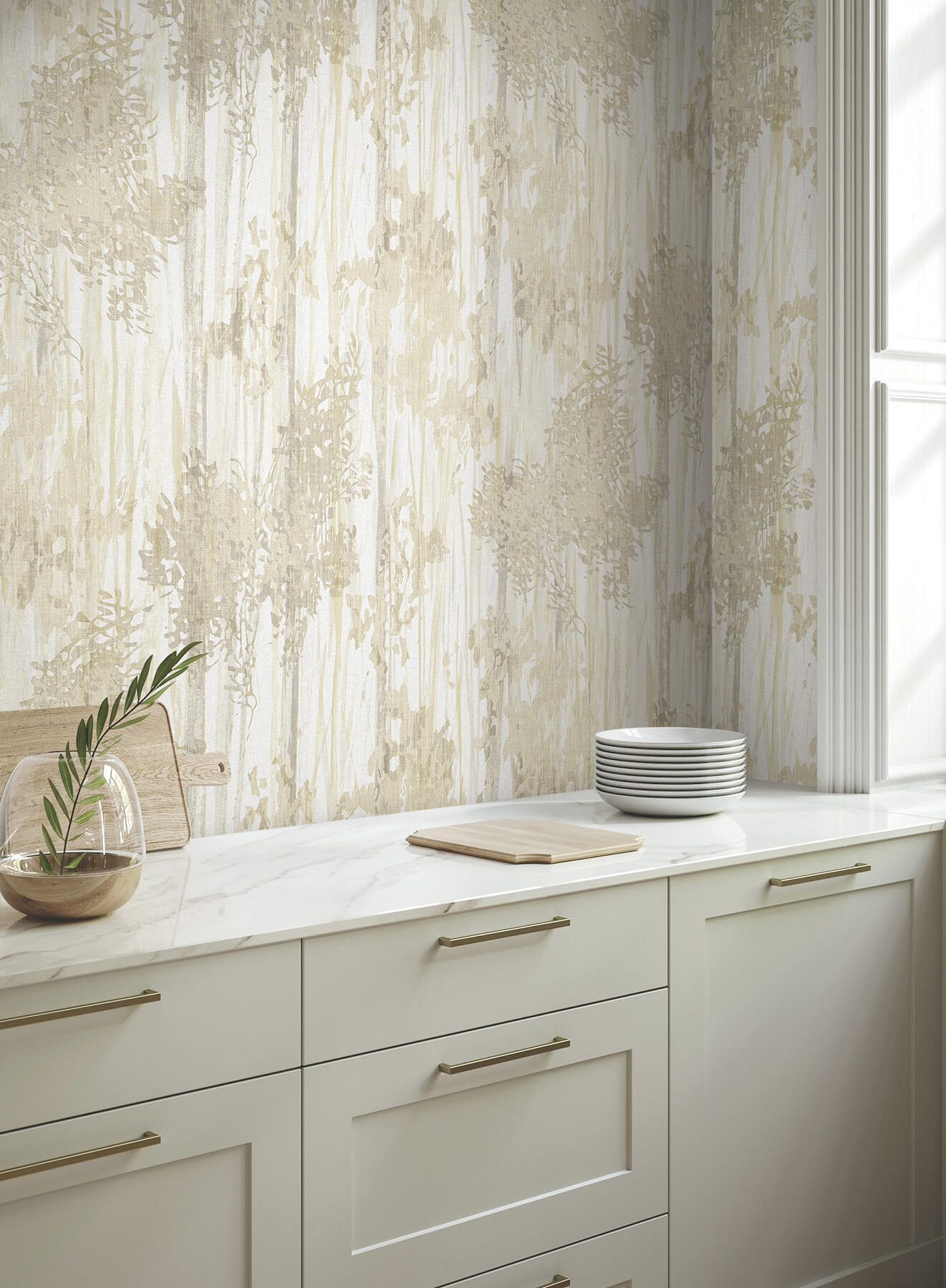 York Woodnote Aspen Grove Wallpaper - Sand