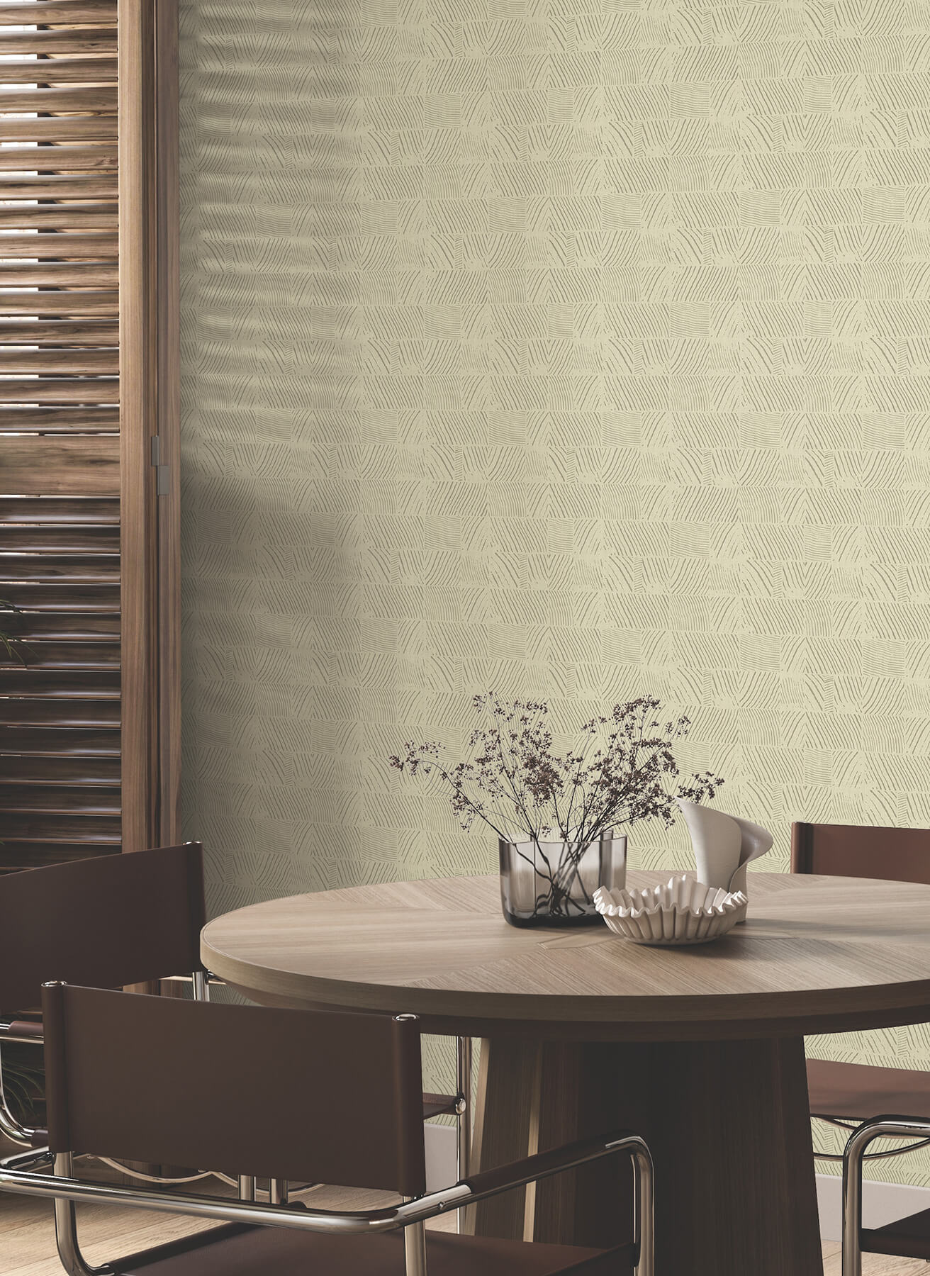 York Woodnote Woodcut Wallpaper - Beige