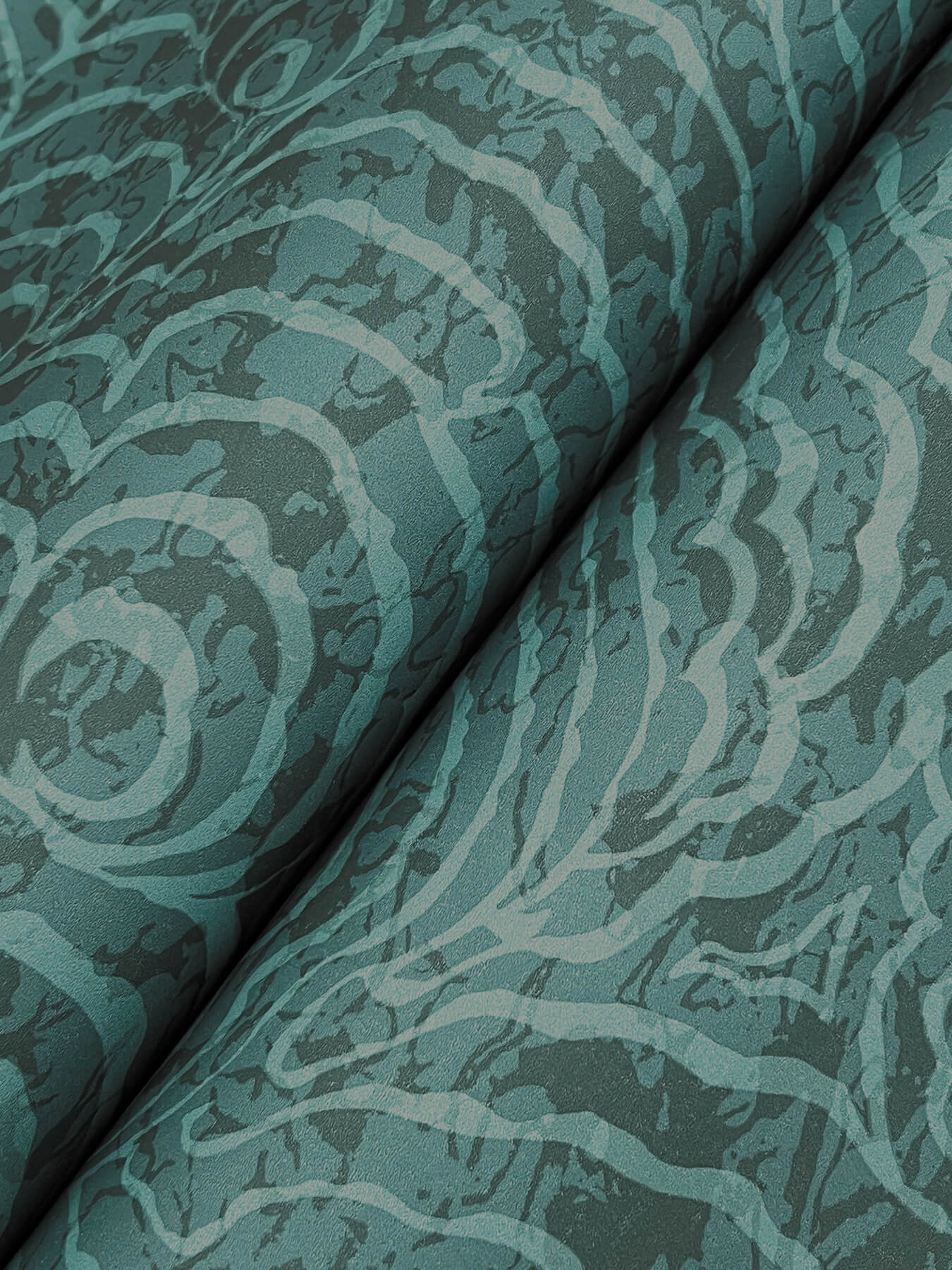 York Woodnote Ocean Jasper Wallpaper - Teal