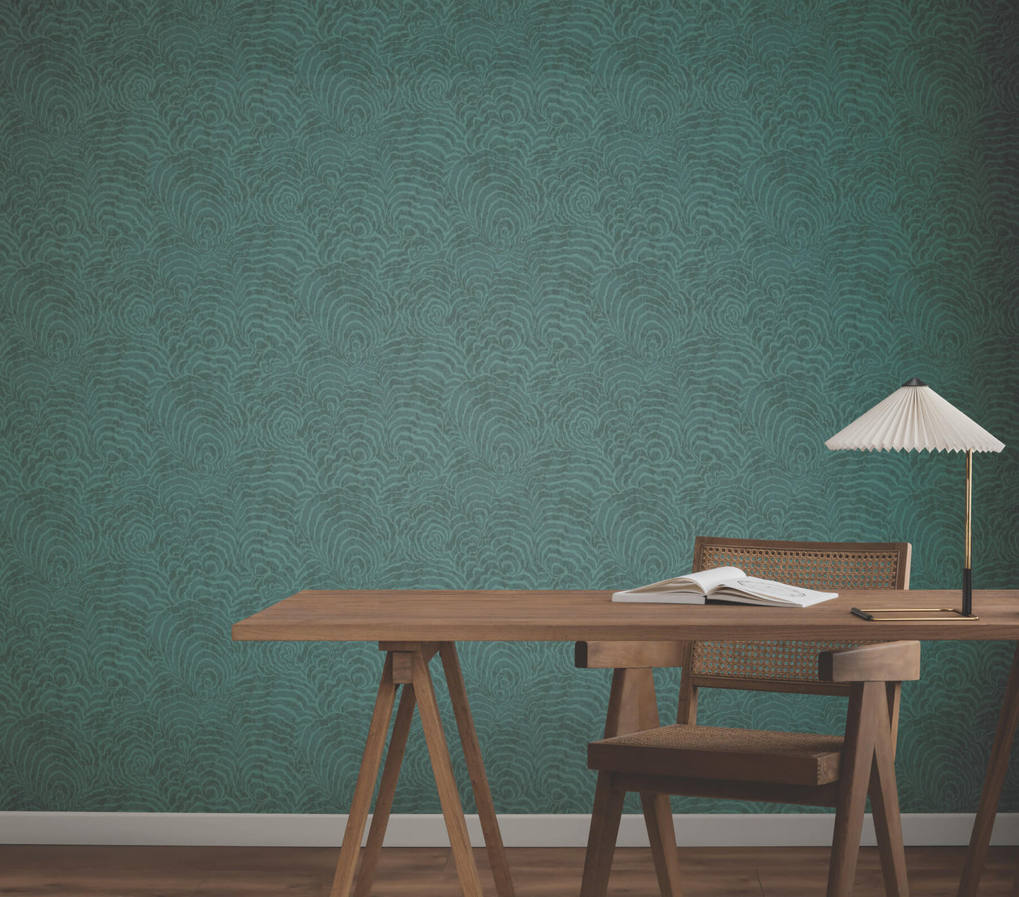 York Woodnote Ocean Jasper Wallpaper - Teal