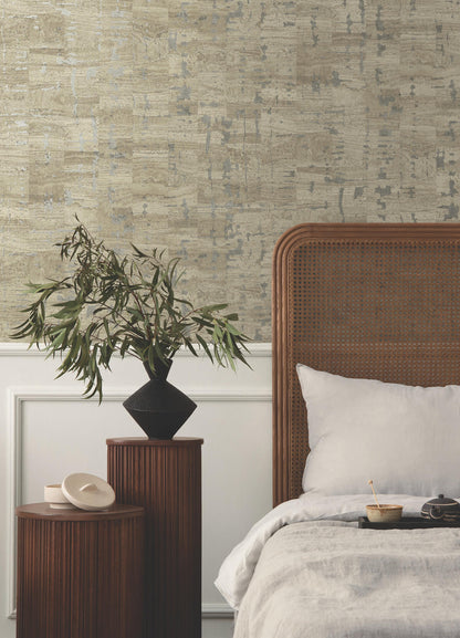 York Woodnote Pop The Cork Wallpaper - Taupe