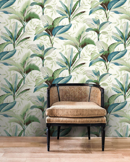 Greenhouse Summerhouse Wallpaper - Peacock
