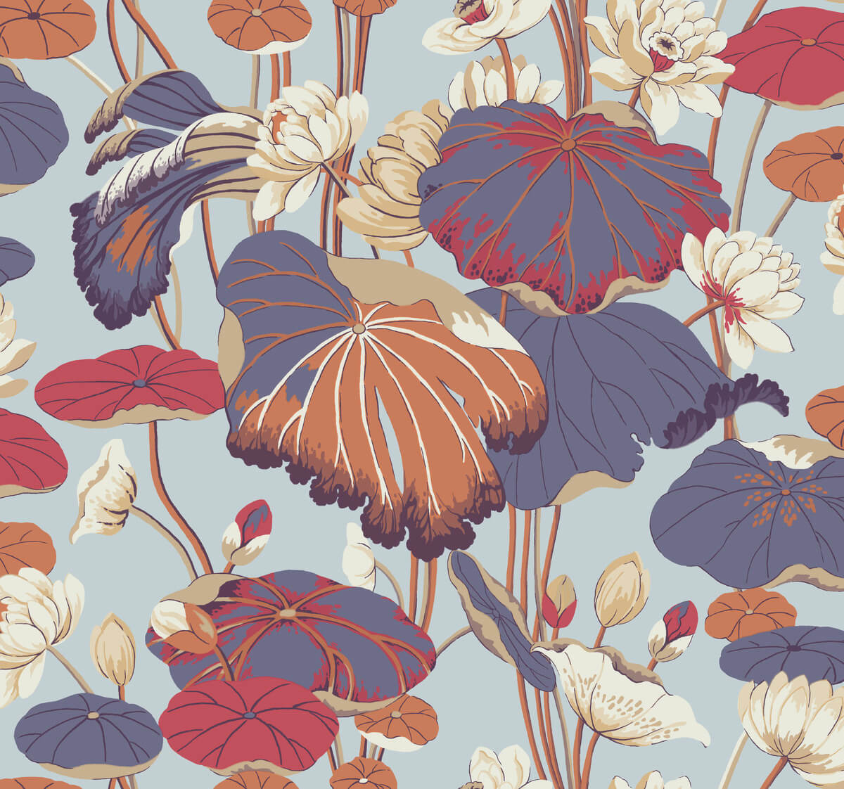 Greenhouse Lotus Pond Wallpaper - Sky & Multi
