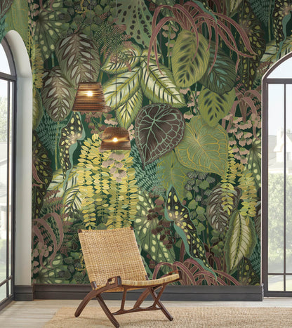 Greenhouse Greenery Wallpaper Mural - Jade