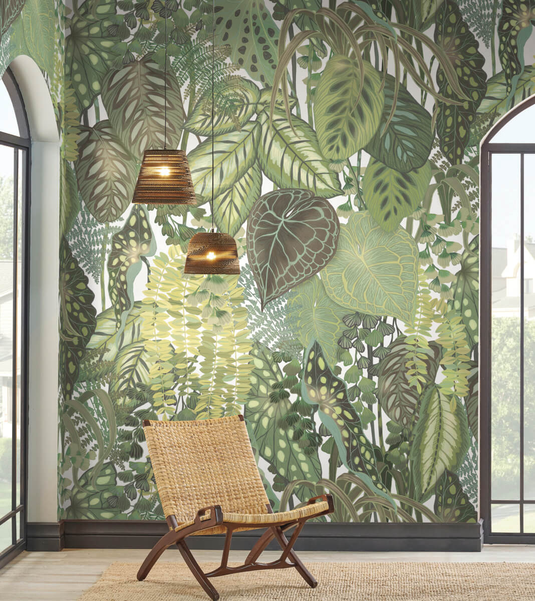 Greenhouse Greenery Wallpaper Mural - Cotton