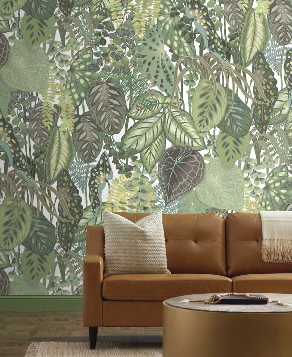 Greenhouse Greenery Wallpaper Mural - Cotton