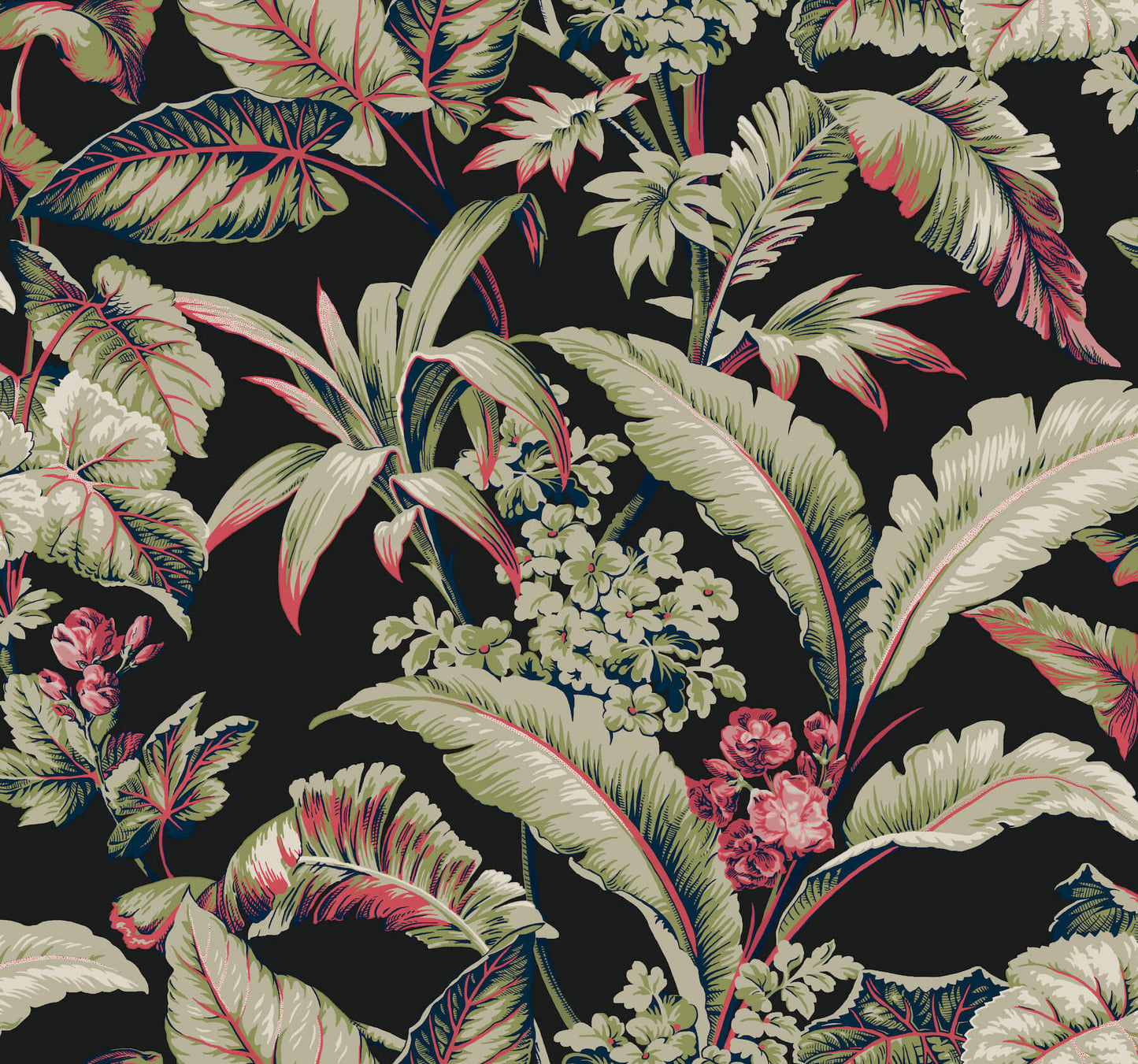 Ronald Redding Classics Mystic Isle Wallpaper - Black