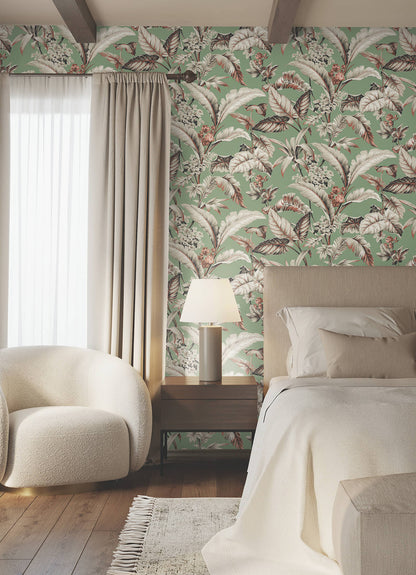 Ronald Redding Classics Mystic Isle Wallpaper - Green