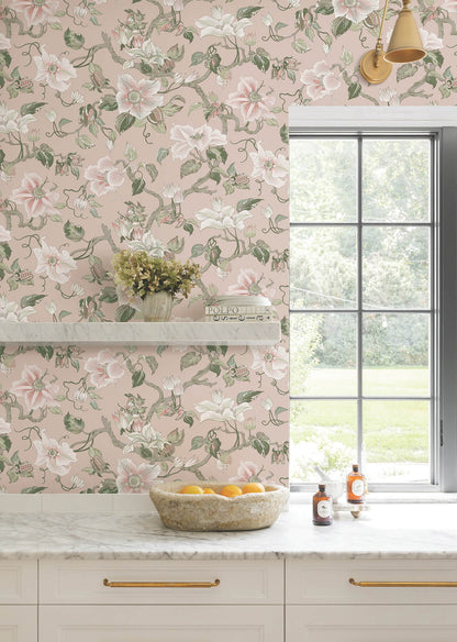 Ronald Redding Classics Marguerite Vine Wallpaper - Blush