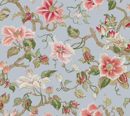 Ronald Redding Classics Marguerite Vine Wallpaper - Blue