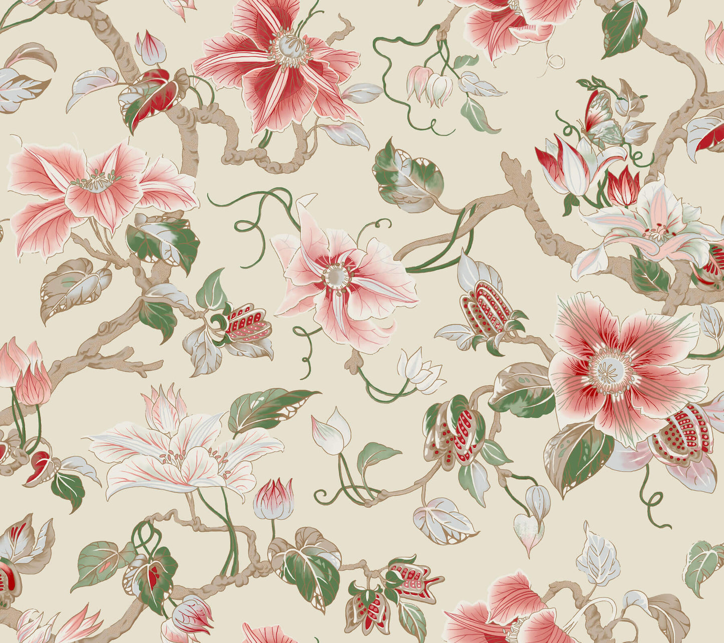 Ronald Redding Classics Marguerite Vine Wallpaper - Cream