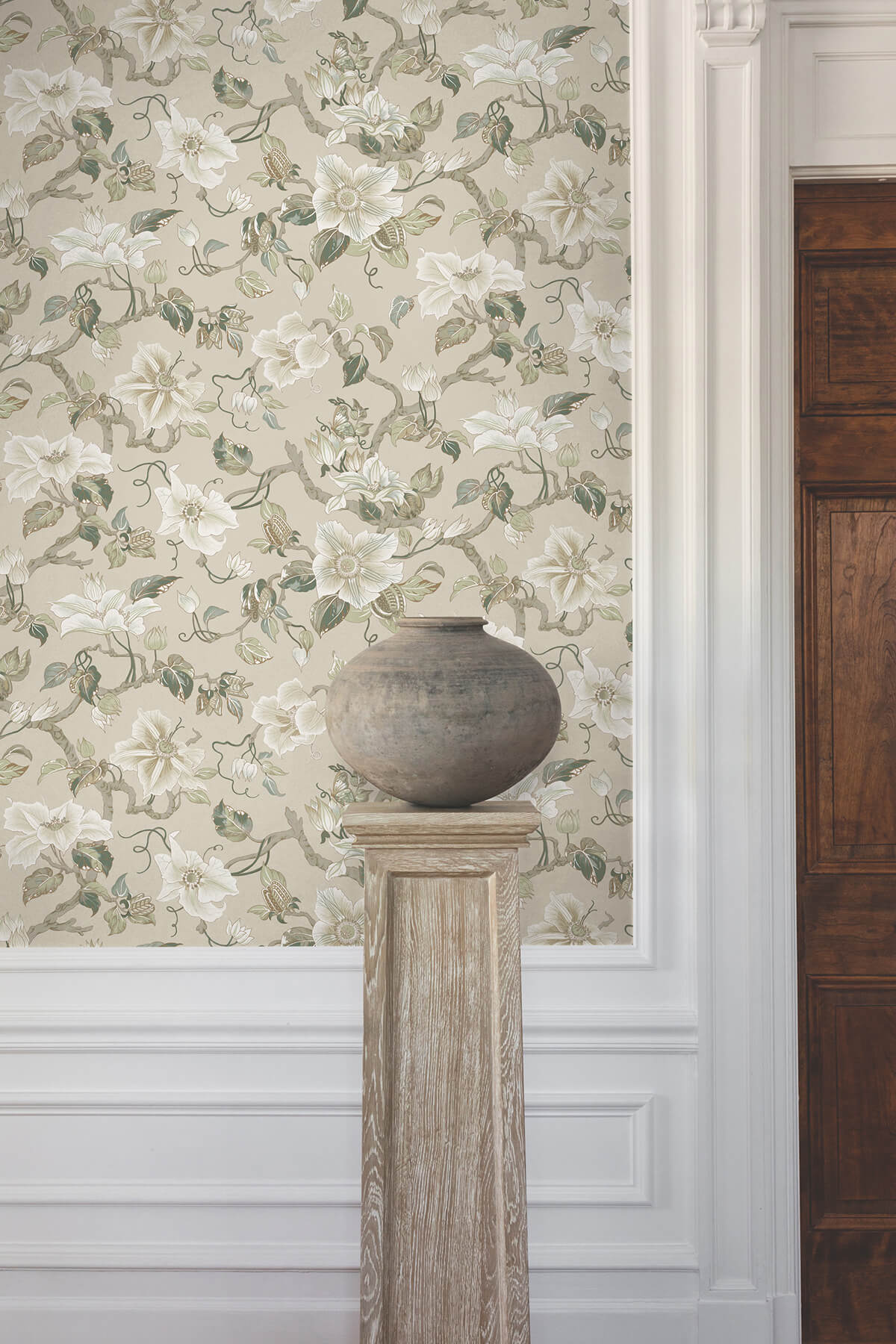 Ronald Redding Classics Marguerite Vine Wallpaper - Taupe