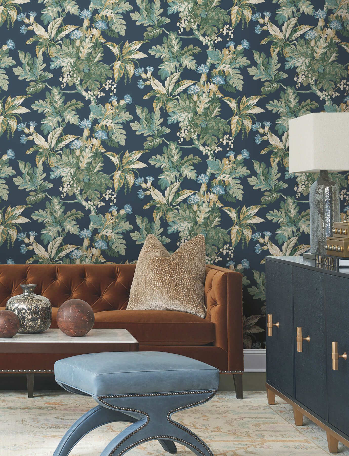 Ronald Redding Classics Briarwood Wallpaper - Navy