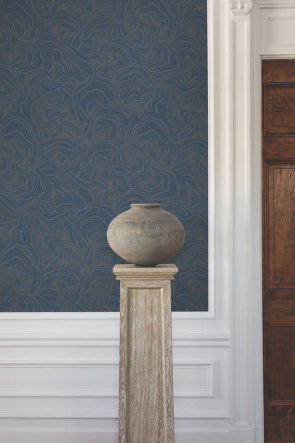 Ronald Redding Classics Geodes Wallpaper - Navy