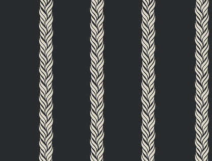 Ronald Redding Classics Braided Stripe Wallpaper - Black